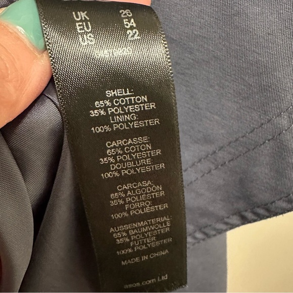 Asos Zipper Front Long Hooded Utility Jacket Lined Coat Womens plus 22 Gray - Picture 10 of 11